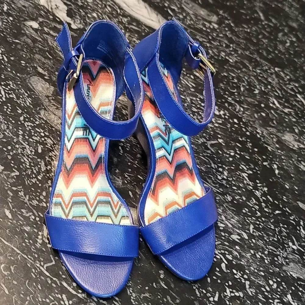 AMERICAN EAGLE WOMEN'S Classic Heels SANDAL ANKLE STRAP OPEN TOE WEDGE SANDAL